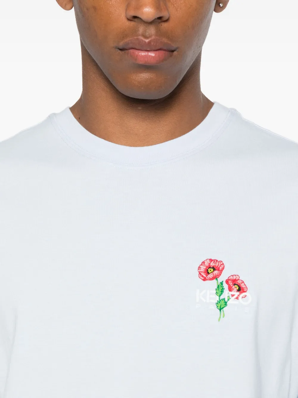 Kenzo T-shirt met geborduurde bloem Blauw