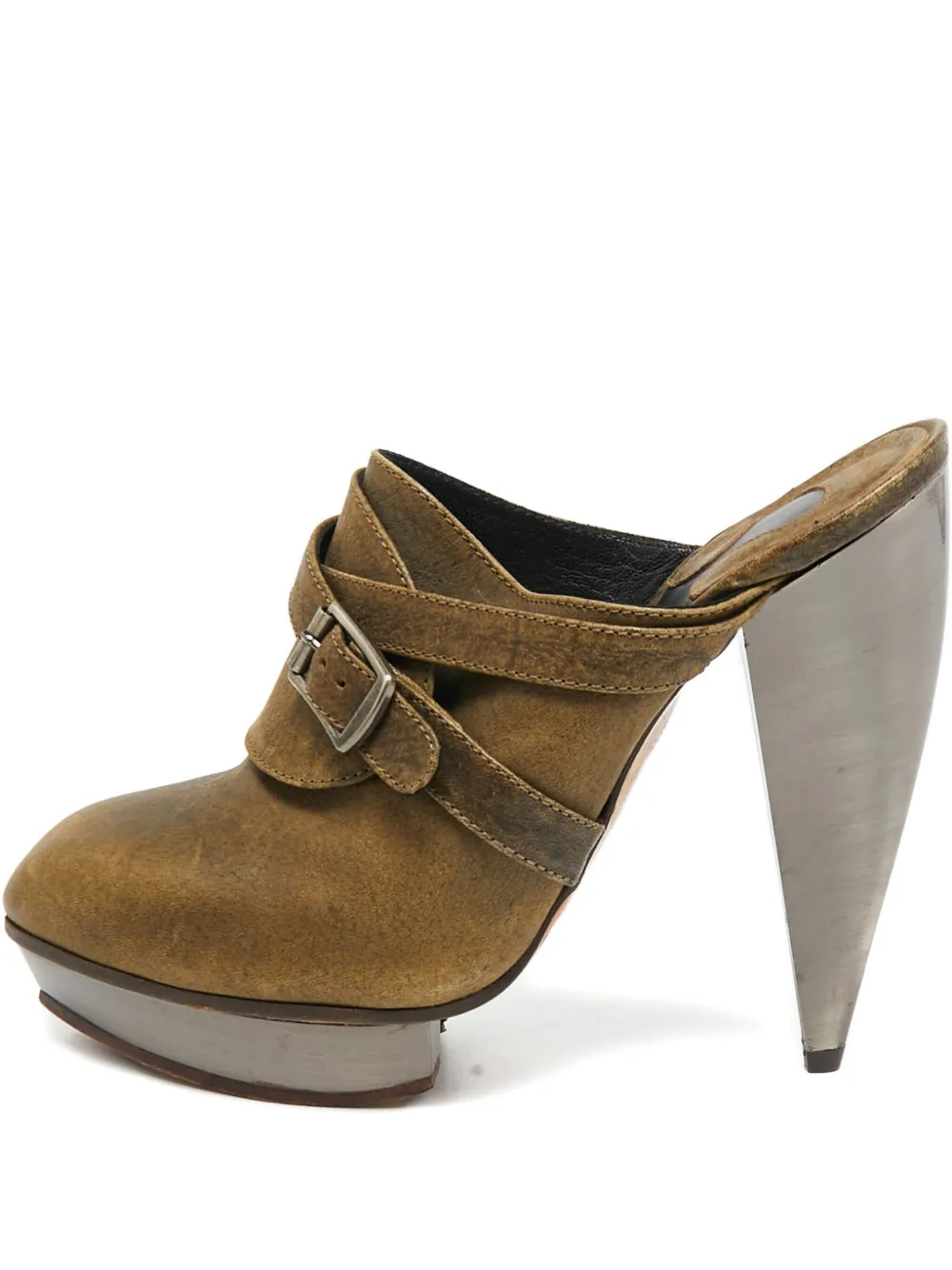 Chloé Pre-Owned 130mm buckle platform mules | vert | Image 1