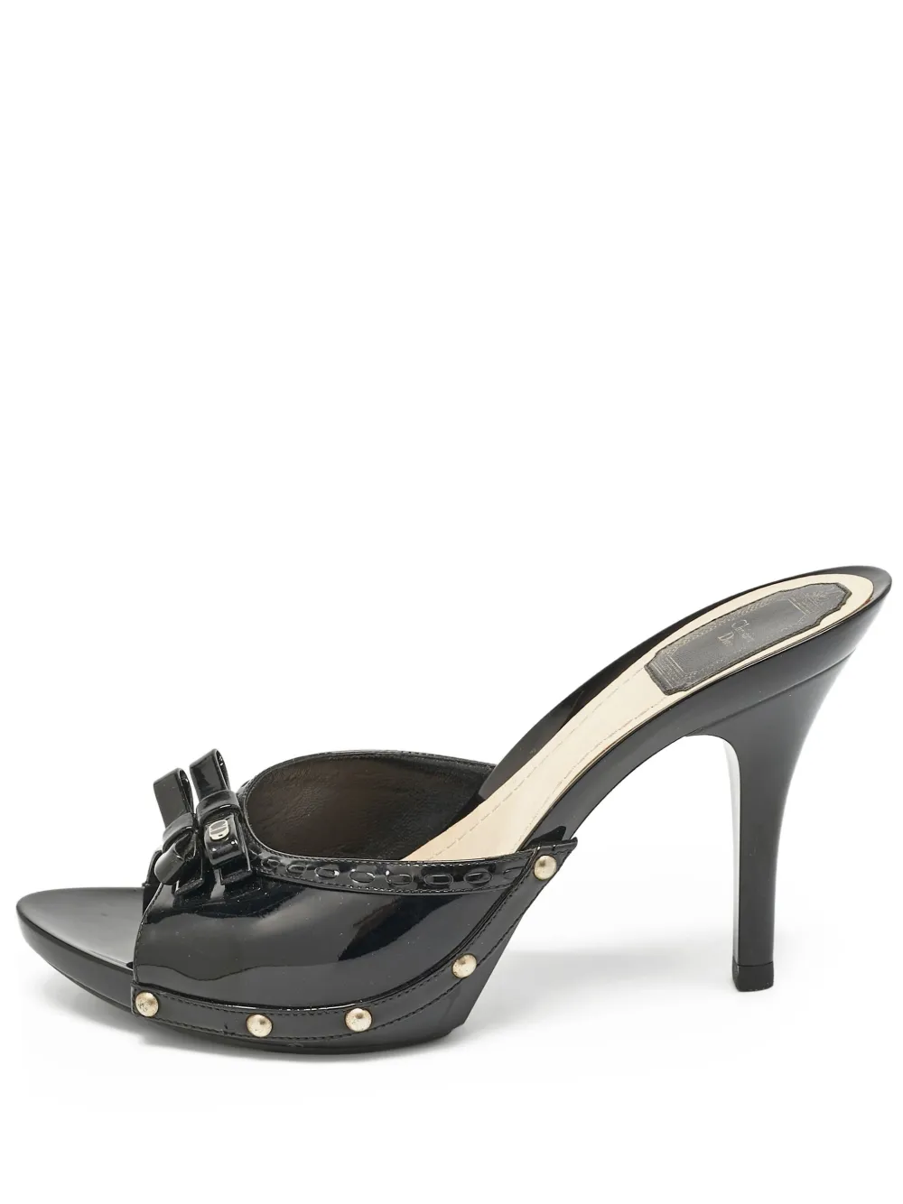 Pre-owned Dior 115mm Patent Slide Sandals