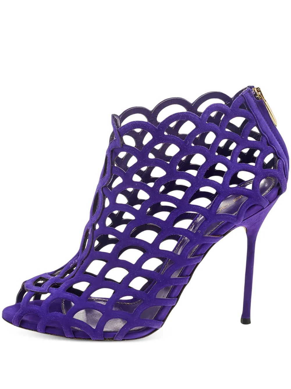 Sergio Rossi Vintage 110mm cut-out peep-toe pumps | Purple | Image 1