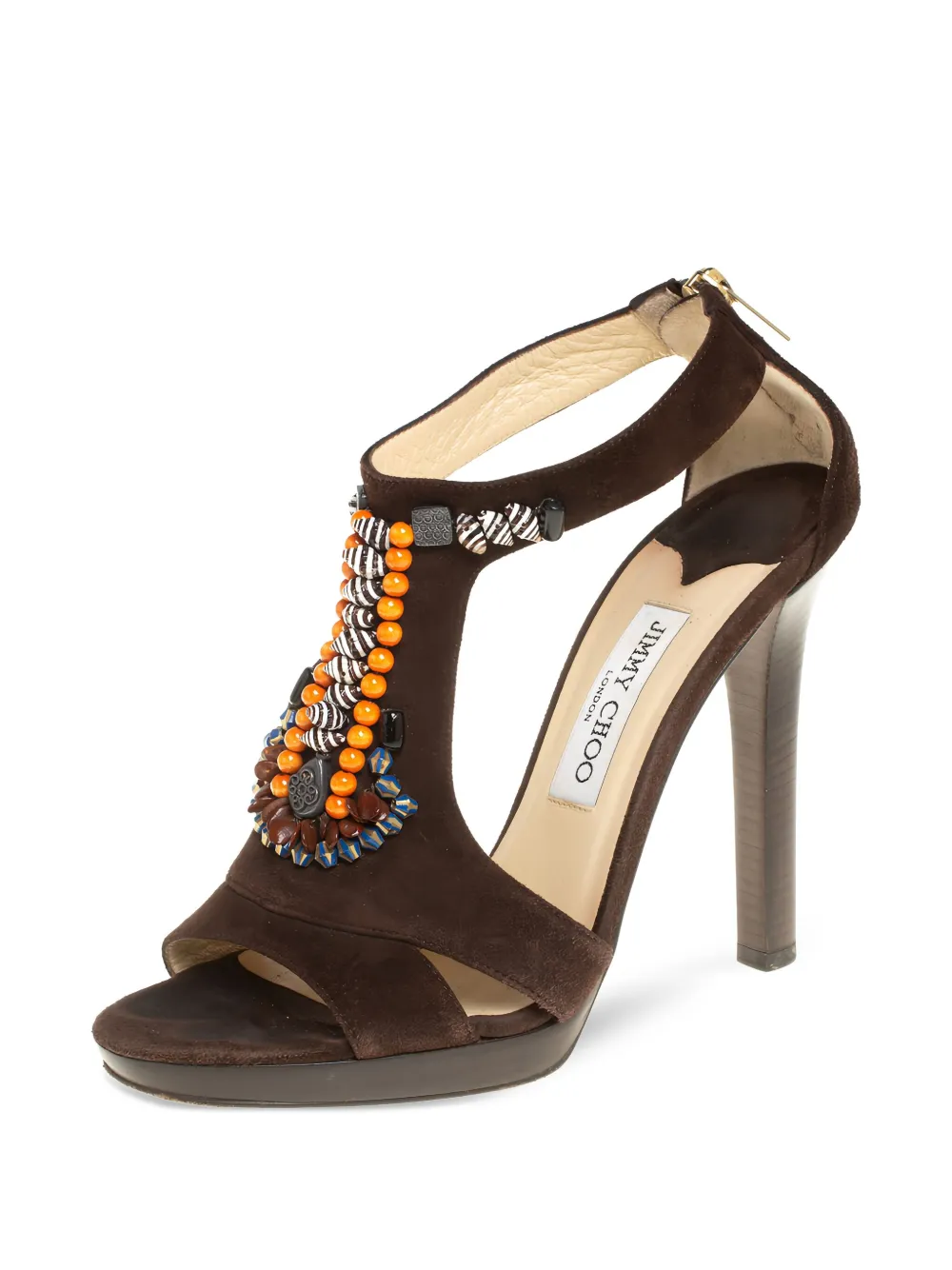 Jimmy Choo Pre-Owned 120mm beaded T-strap high-heel sandals | Image 2
