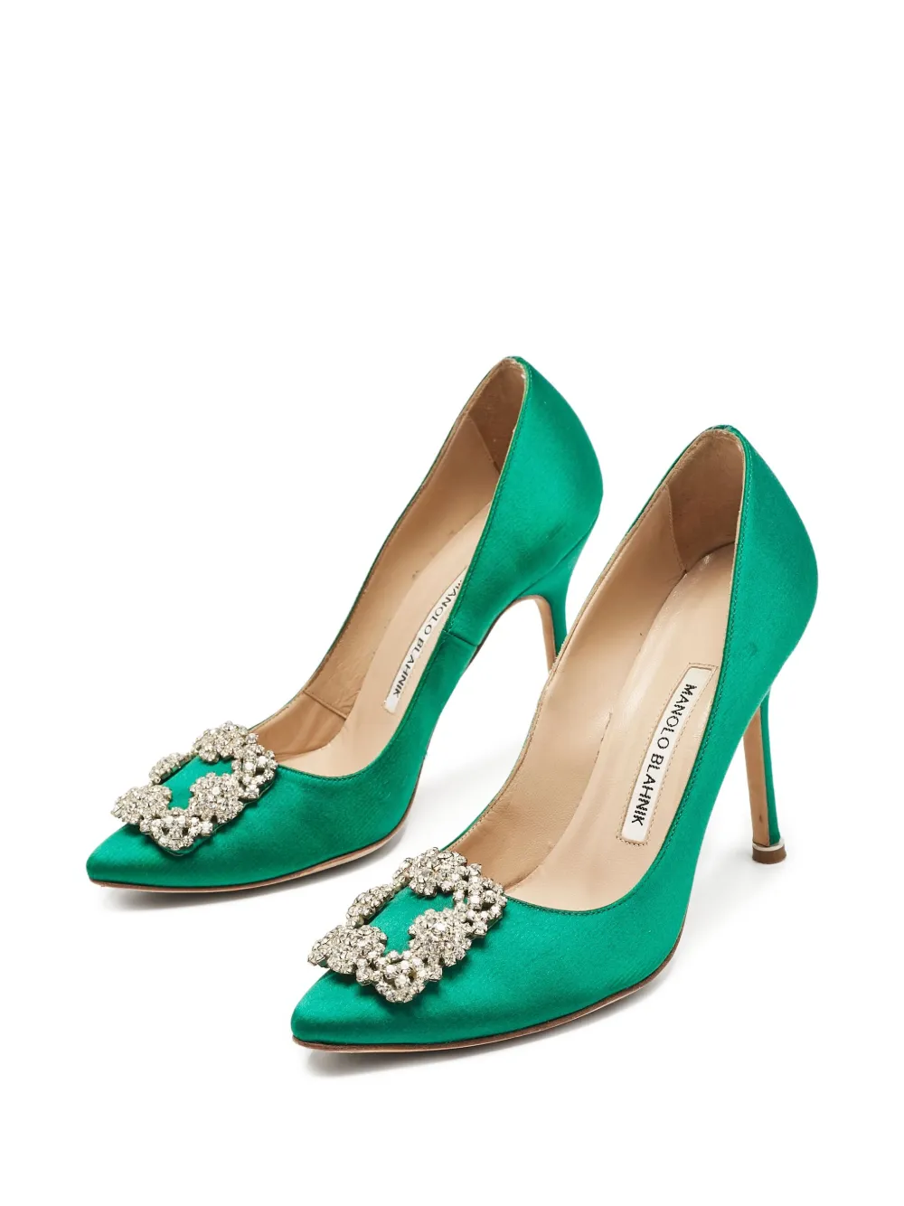 Manolo Blahnik pre-owned 100mm Hangisi satin pumps | Image 2