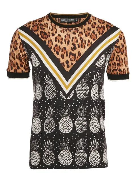 Dolce & Gabbana Pre-Owned Leopard Pineapple T-shirt