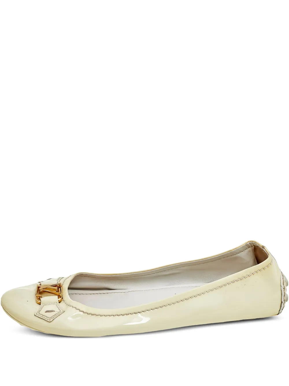 Louis Vuitton Pre-Owned patent-leather ballet flats - Nude