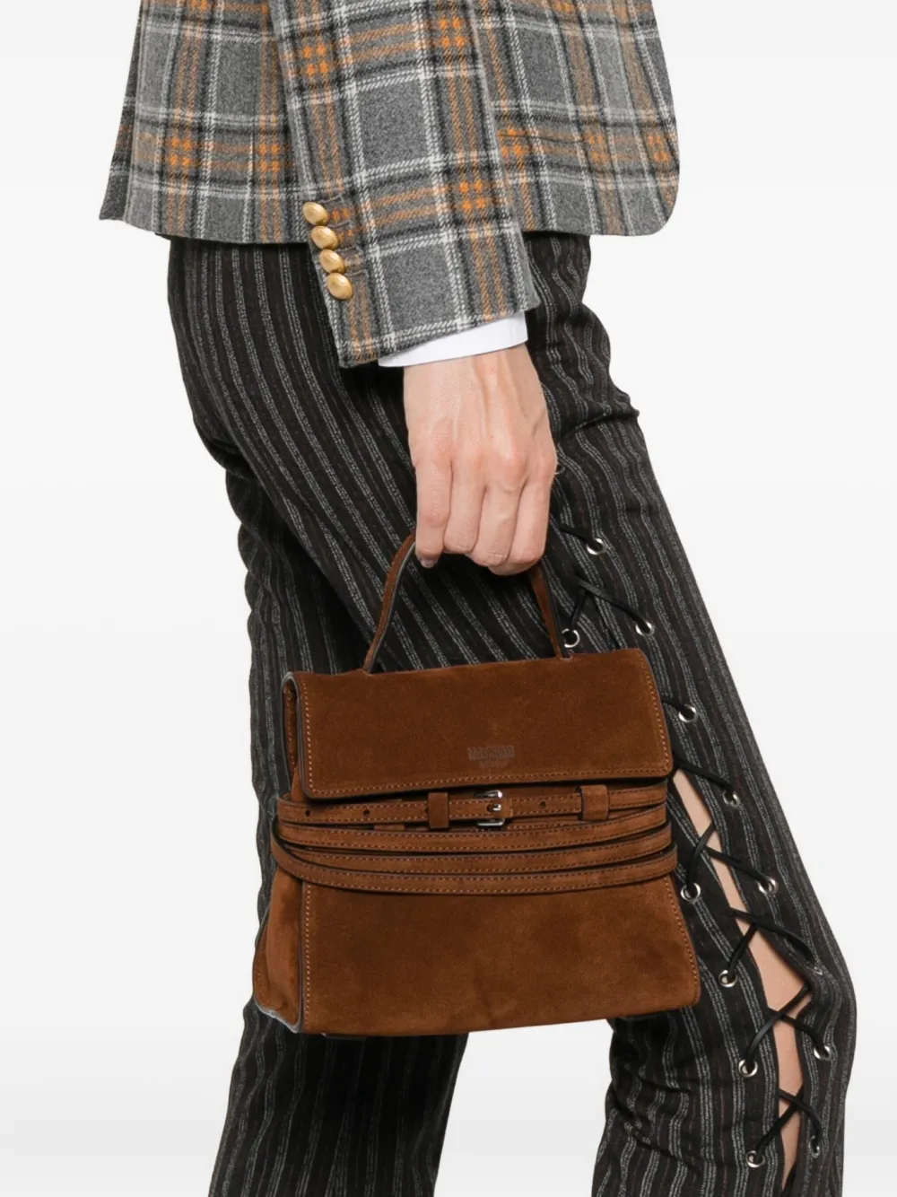 Moschino Leren schoudertas - Bruin
