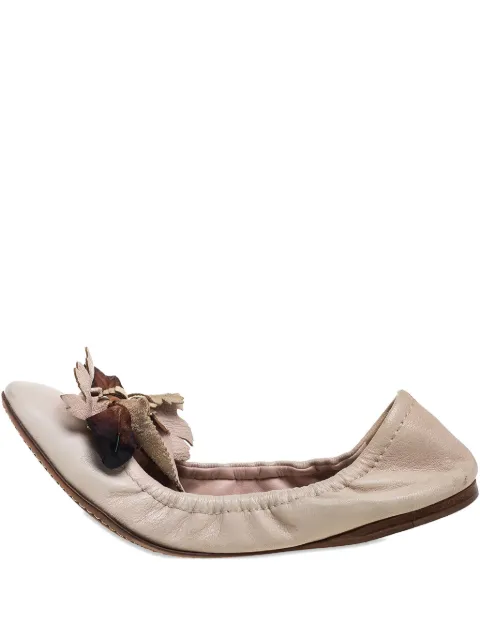 Miu Miu Pre-Owned leather-petal ballet flats