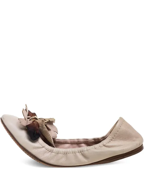 Miu Miu Pre-Owned leather-petal ballet flats