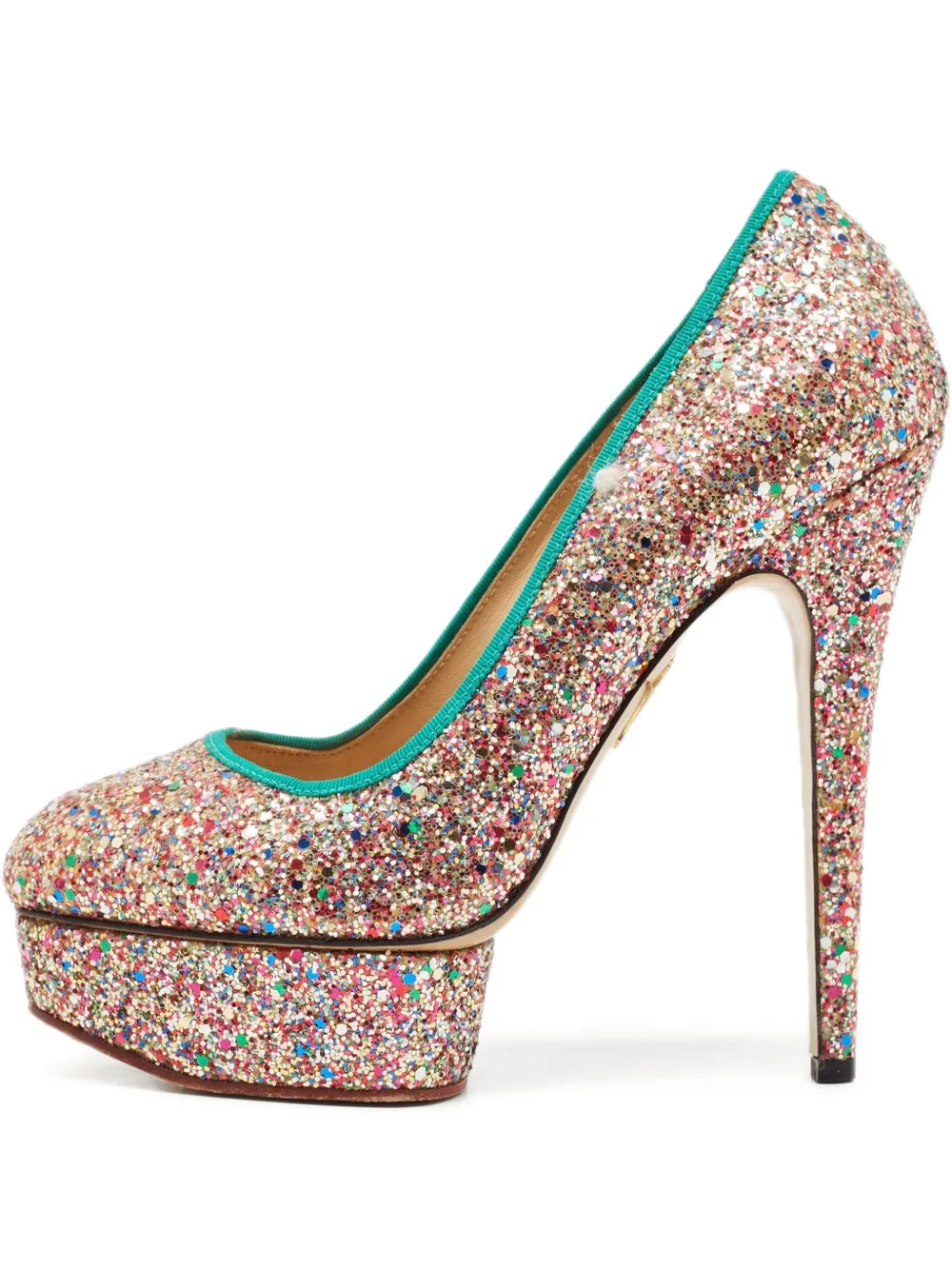 Pre-owned Charlotte Olympia  155mm Glitter-embellished Pumps