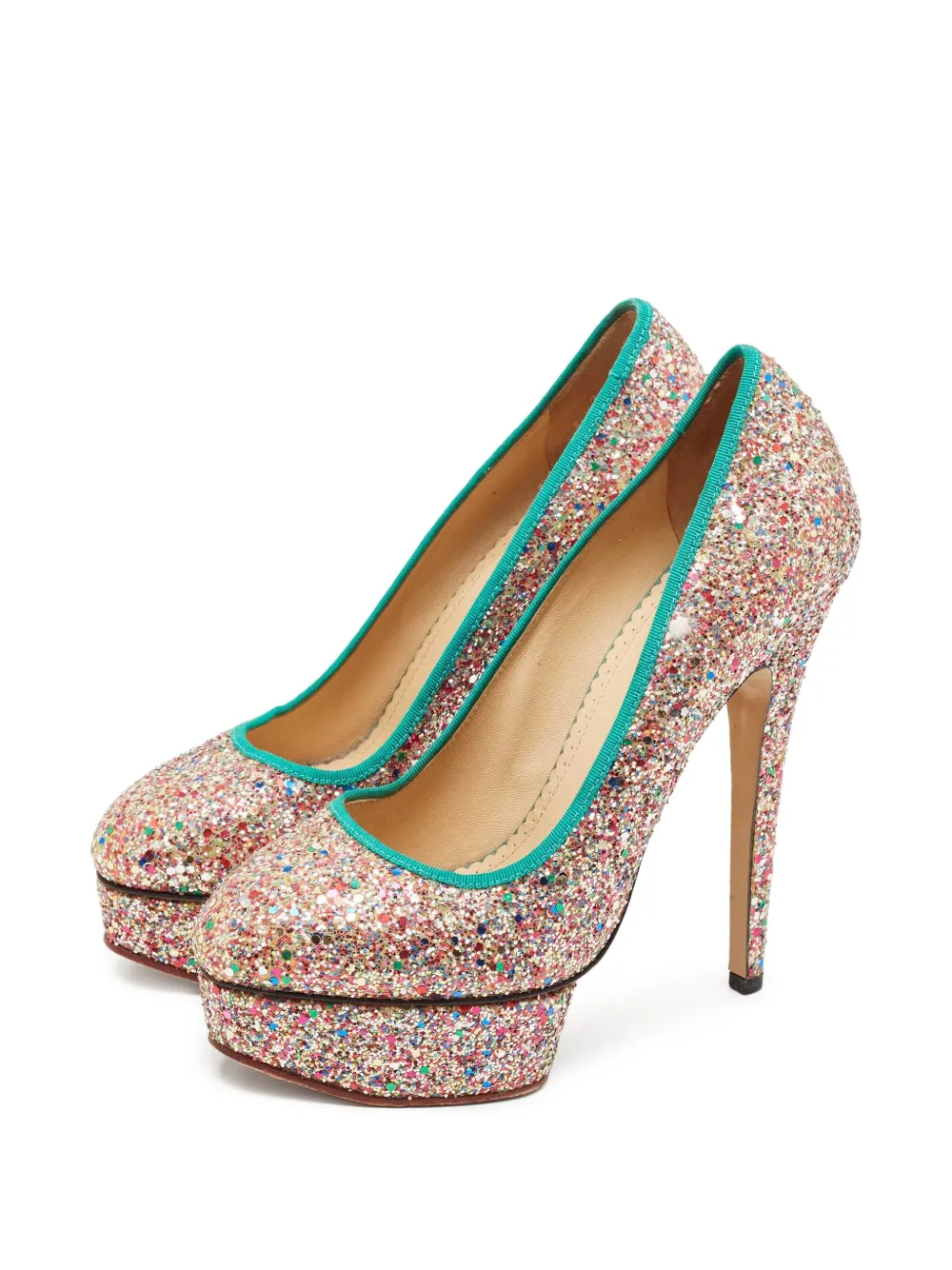 Charlotte Olympia pre-owned 155mm glitter-embellished pumps | Image 2