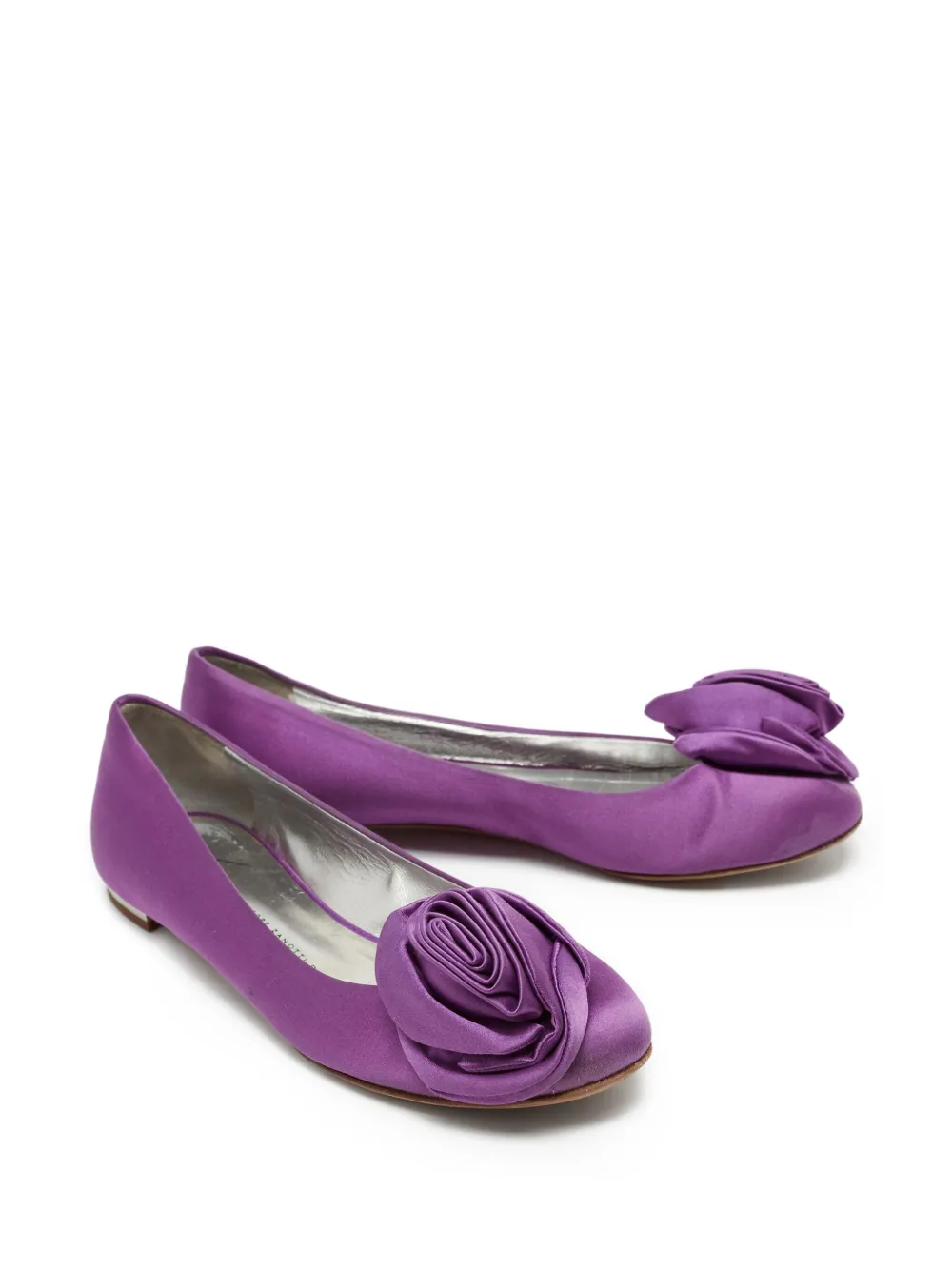Giuseppe Zanotti Vintage Pre-owned satijnen ballerina's - Paars