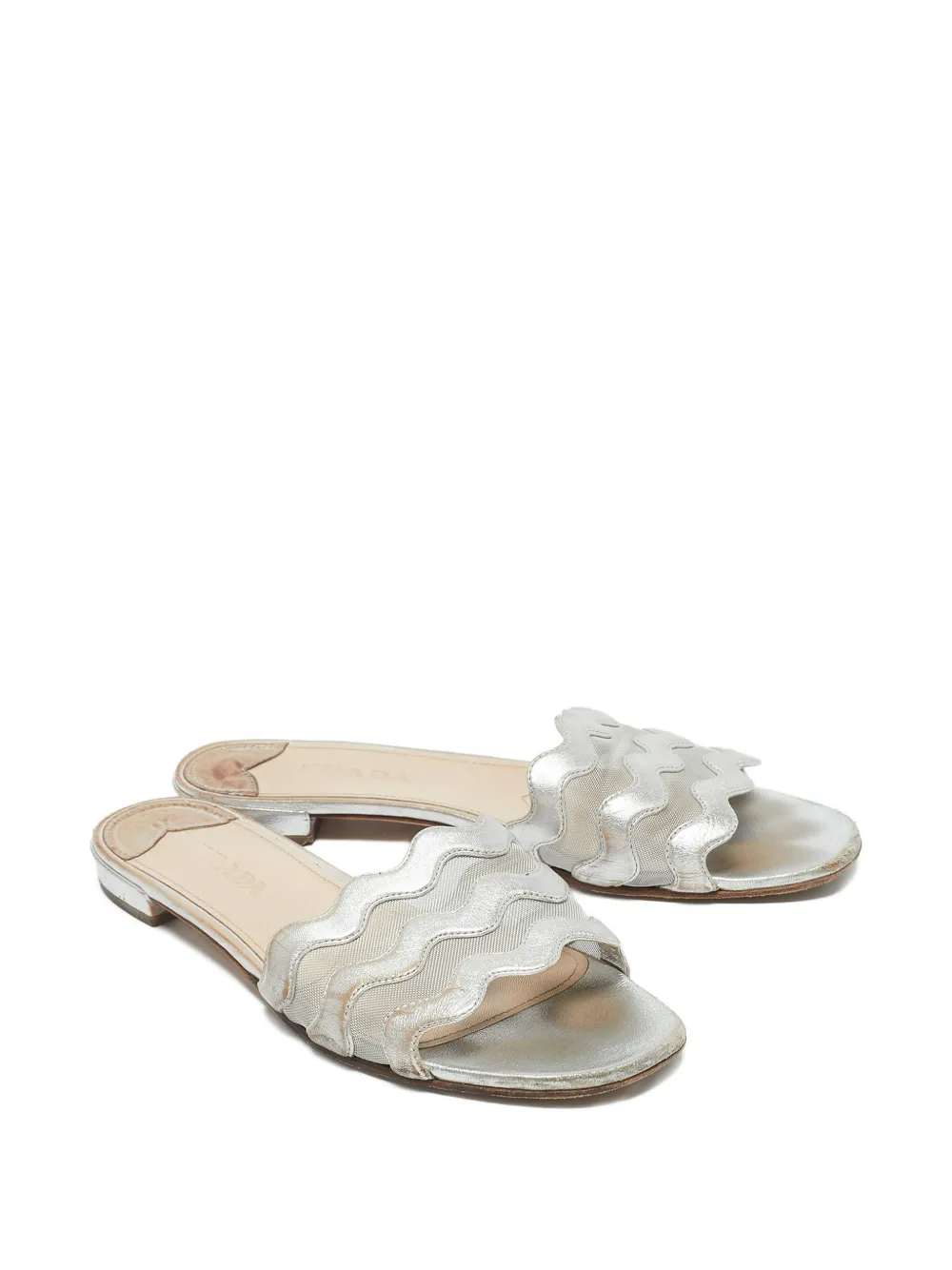 Prada Pre-Owned wave-mesh slide sandals | Image 2