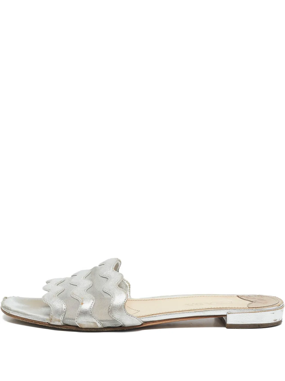 Pre-owned Prada Wave-mesh Slide Sandals