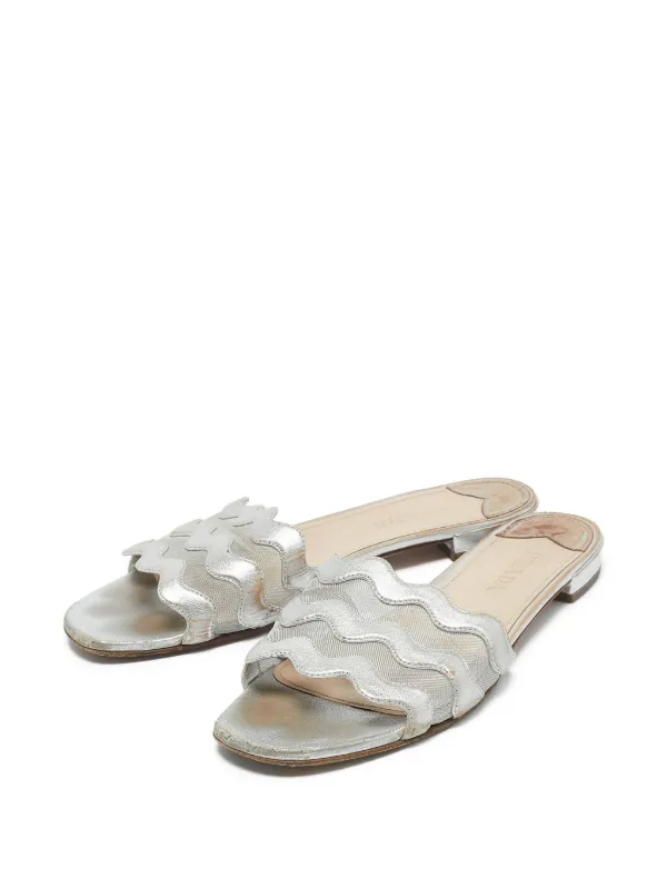 Prada Pre-Owned メッシュ サンダル | シルバートーン | FARFETCH JP