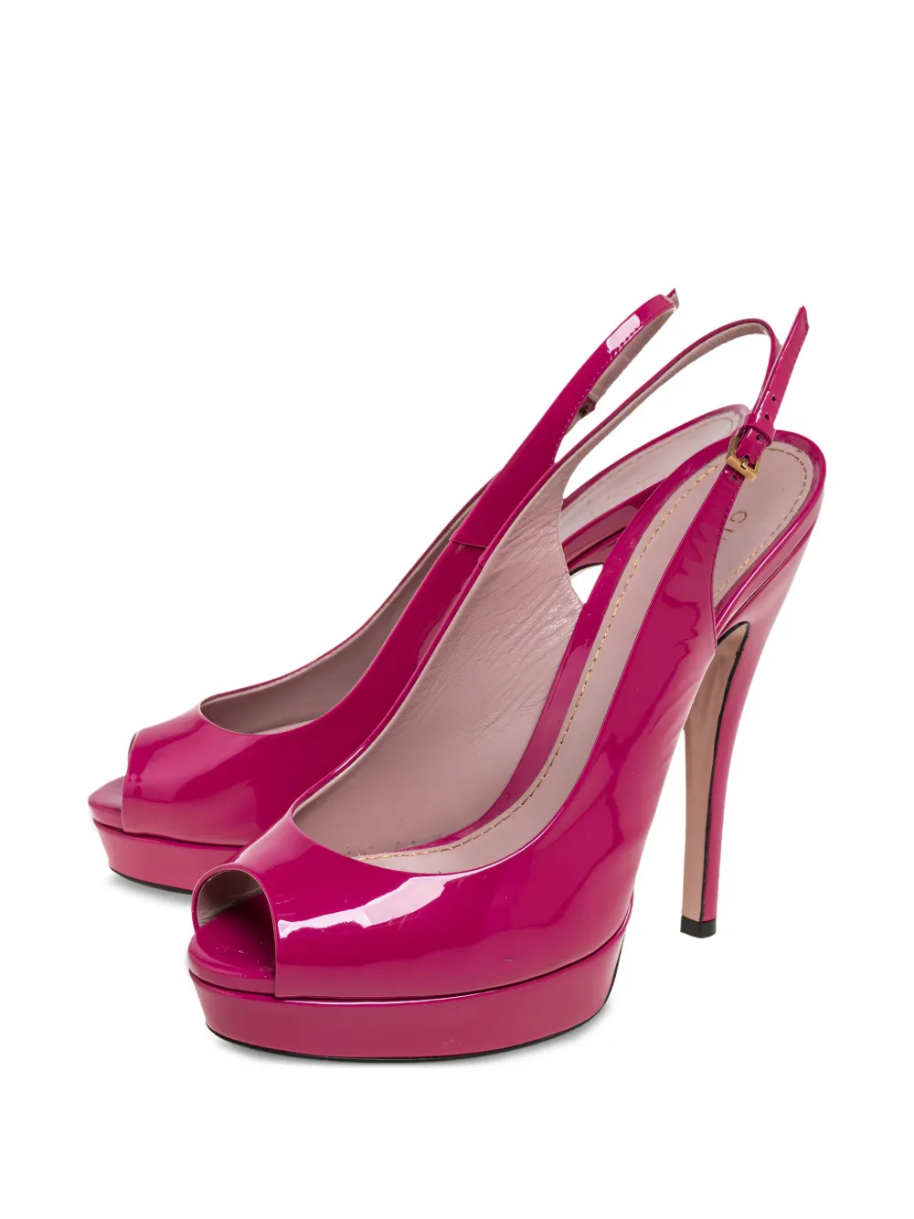 Gucci Pre-Owned 135mm lakleren slingback pumps - Roze