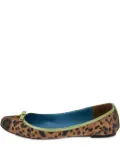 Dolce & Gabbana Pre-Owned Leopard-print bow flats - Brown