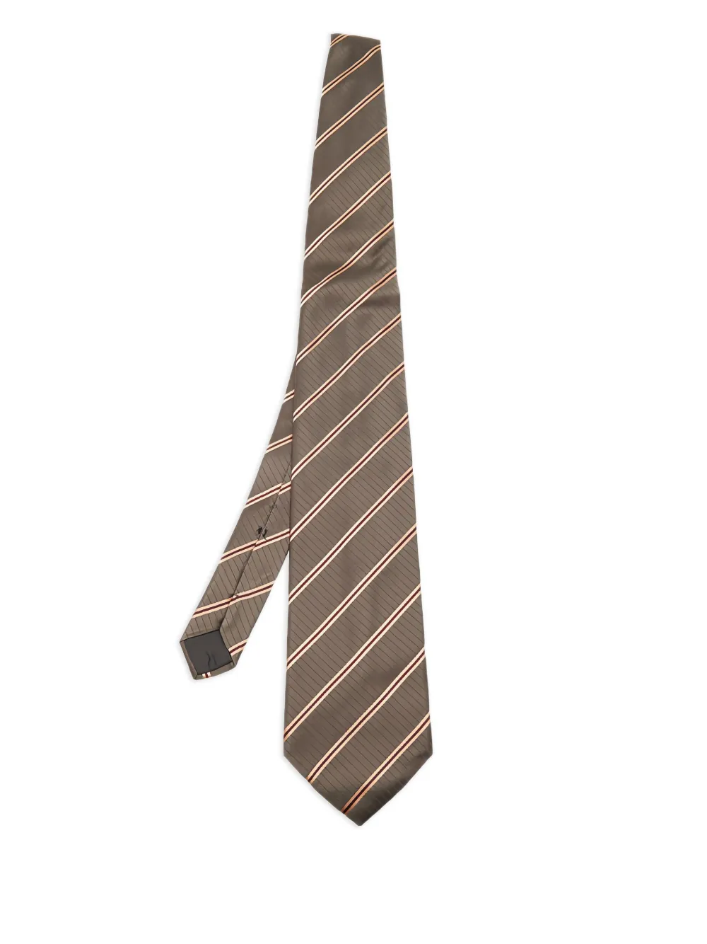 Lanvin Pre-Owned 2024 striped silk tie - Marrone