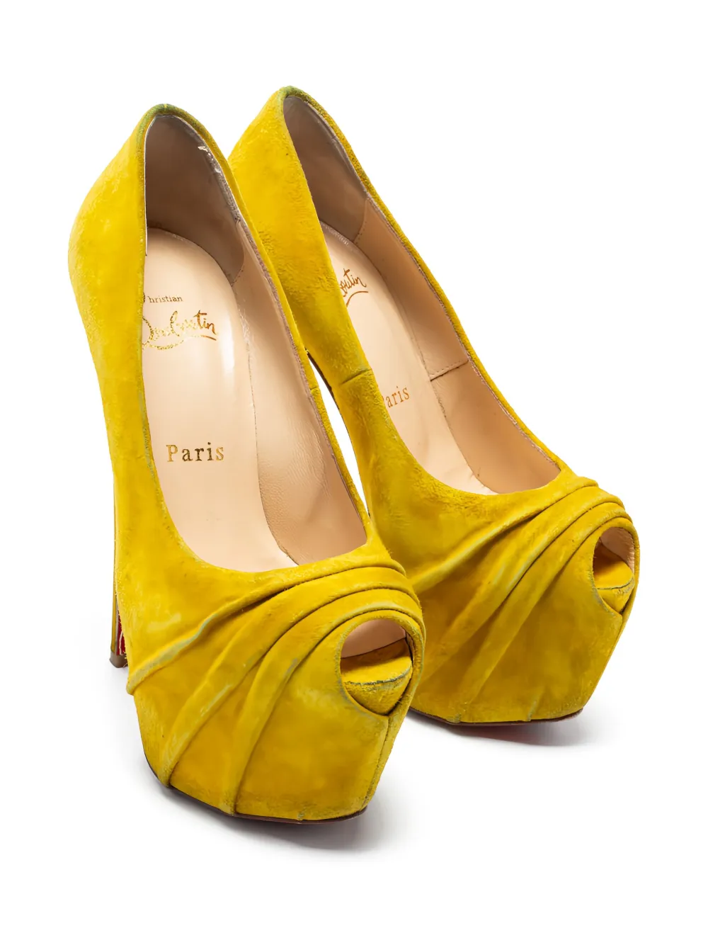 Christian Louboutin Pre-Owned 150 mm Drapesse pumps - Geel