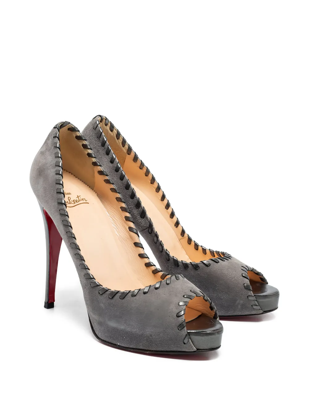 Christian Louboutin Pre-Owned 125 mm suède pumps - Grijs
