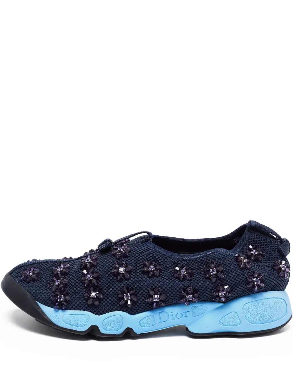 Christian Dior Pre-Owned 2014 フローラル スニーカー - ブルー Christian Dior Pre-Owned 2014 フローラル スニーカー - ブルー