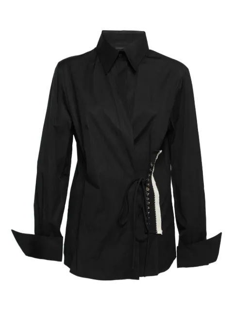 Gianfranco Ferré Pre-Owned belted wrap shirt