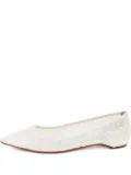 Christian Louboutin Pre-Owned Glitter satin ballet flats - White