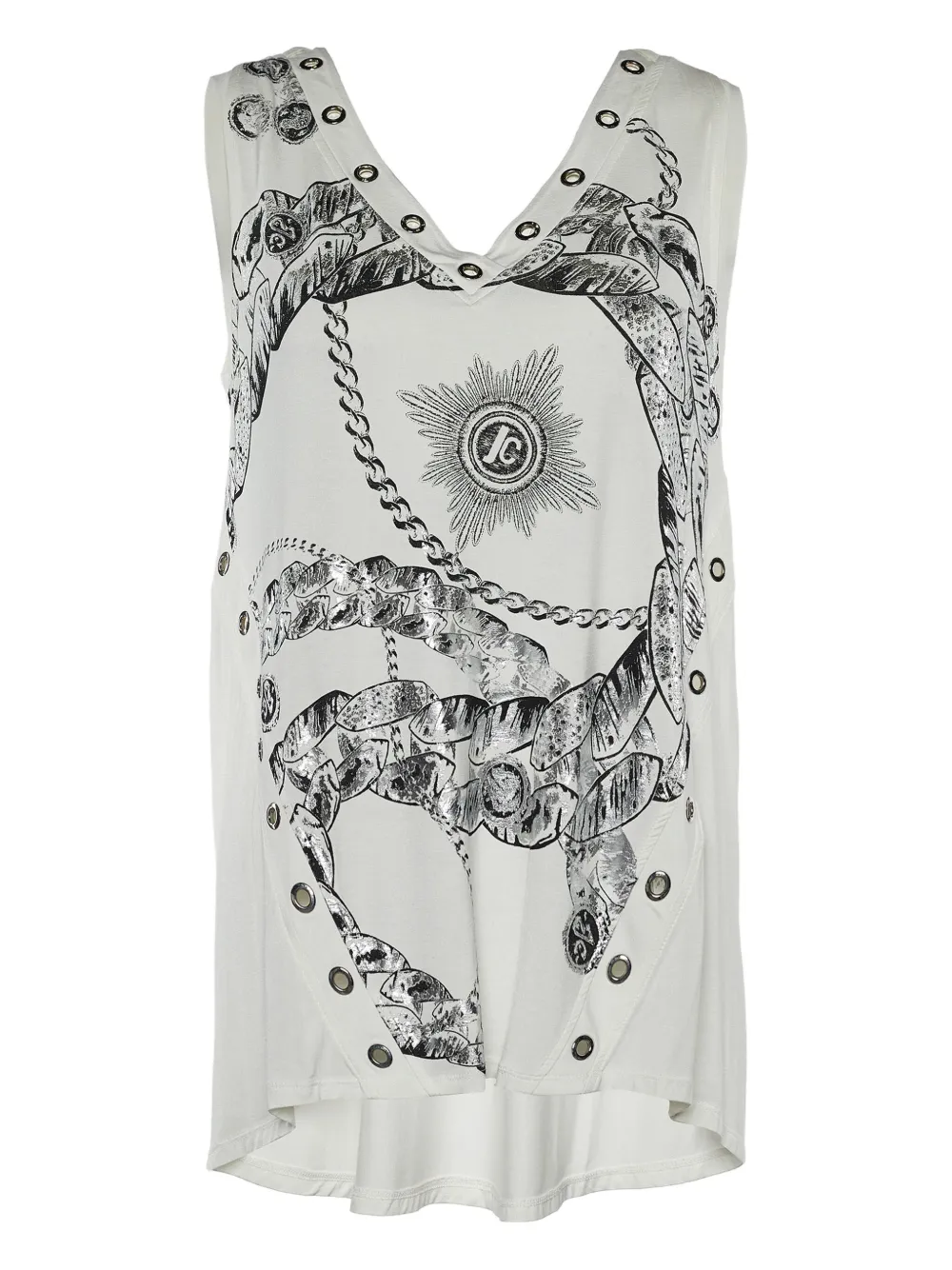 chain-print tank top