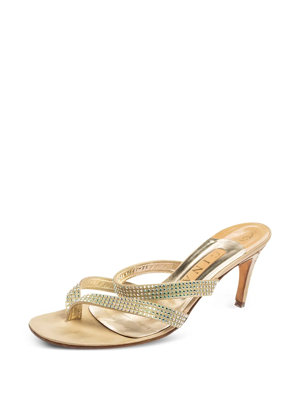 Gina pre-owned 75mm crystal-embellished sandals | Image 2