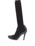 CHANEL Pre-Owned 100mm sock-style knee-high pumps - Black