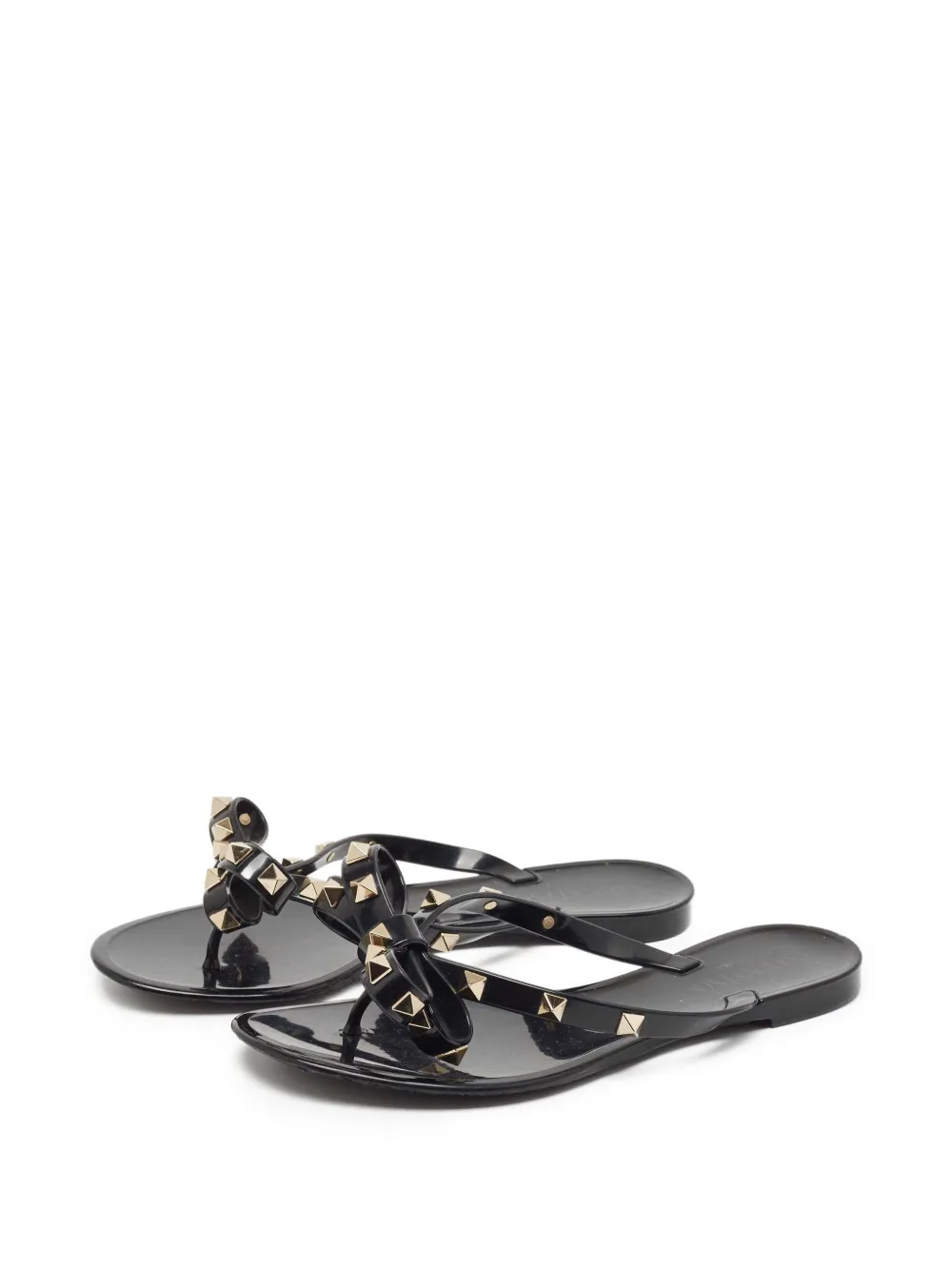 Valentino Garavani Pre-Owned Rockstud teenslippers - Zwart