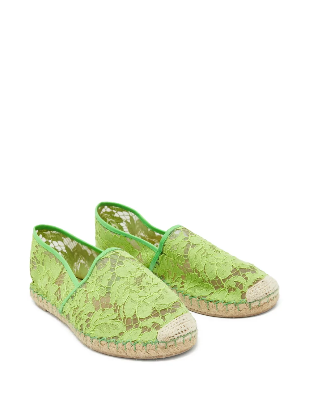 Valentino Garavani Pre-Owned Espadrilles met bloemenkant - Groen