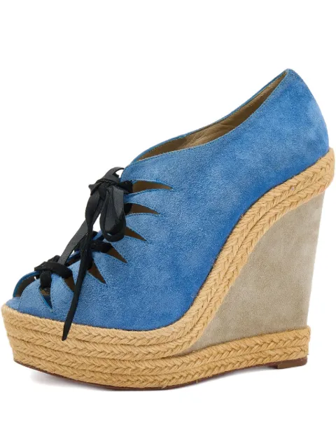 Christian Louboutin Pre-Owned lace-up platform wedge sandals