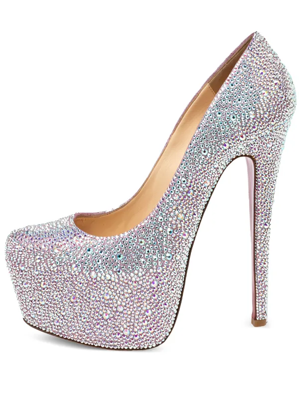 Glitter Louboutin Pink Heels Christian Louboutin Pre-Owned 150mm