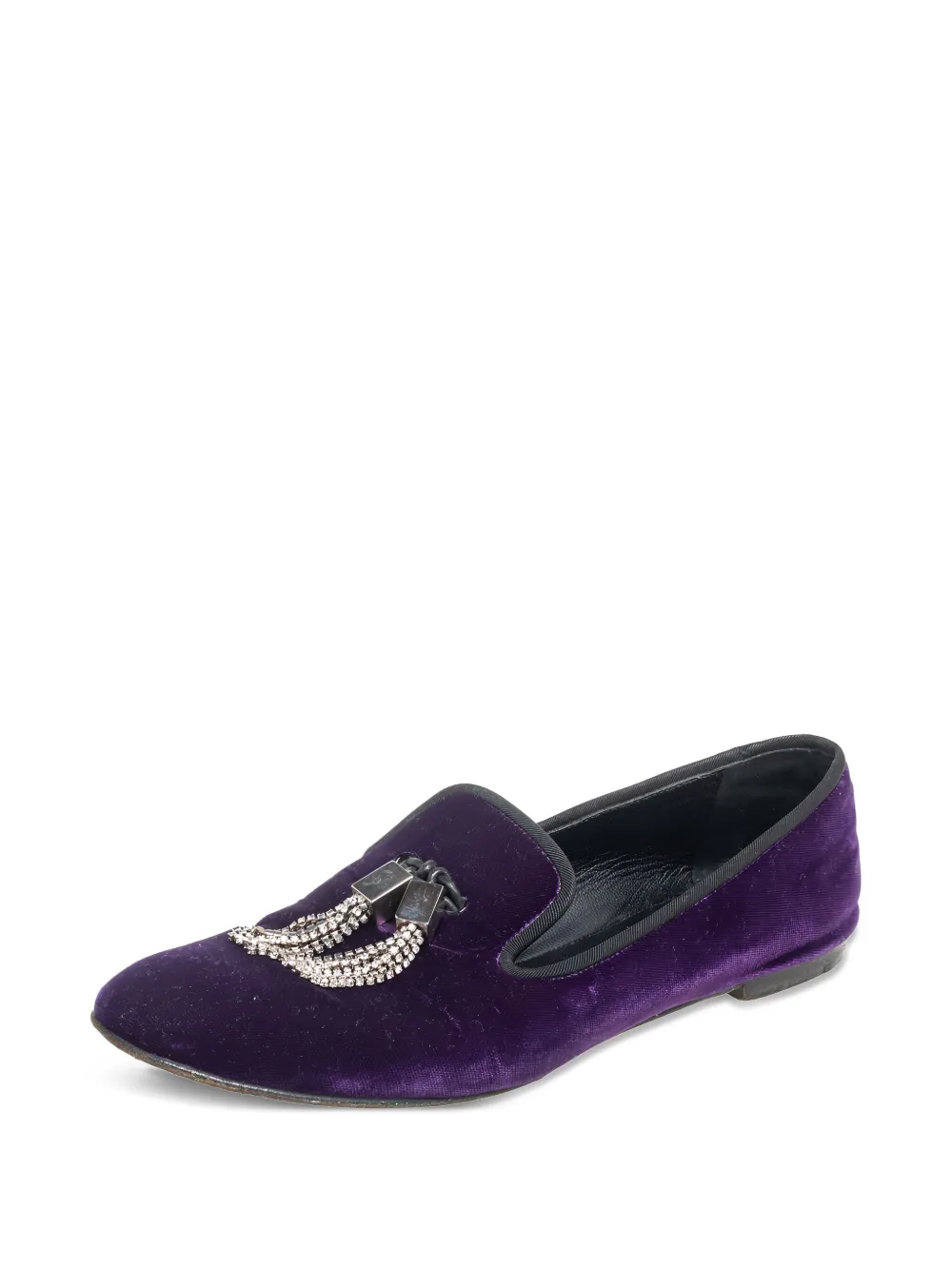 Giuseppe Zanotti Vintage Pre-owned fluwelen verfraaide loafers - Paars