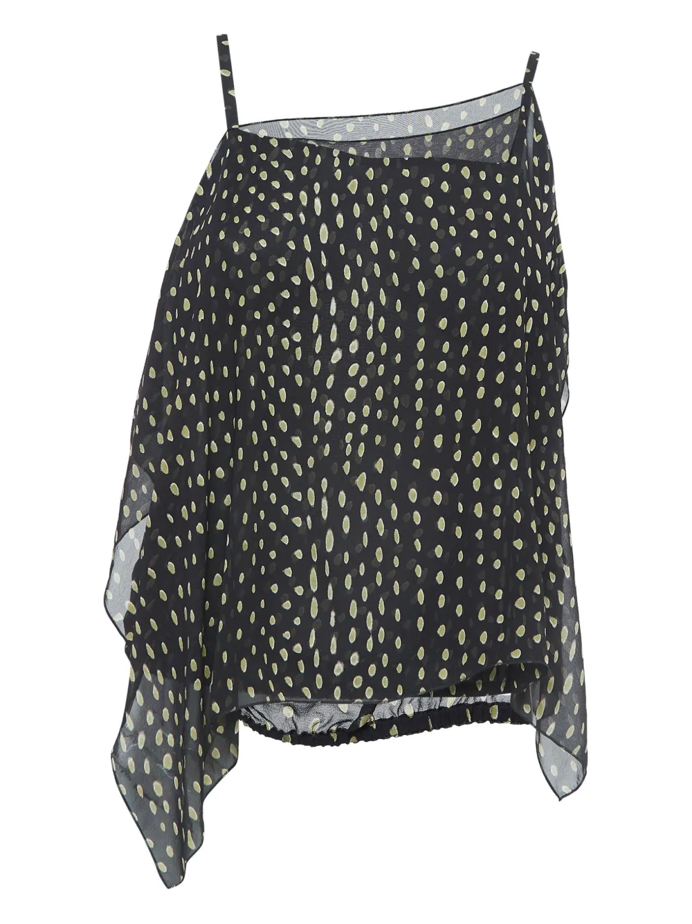 Max Mara pre-owned spot-print asymmetric top | Black | Image 1
