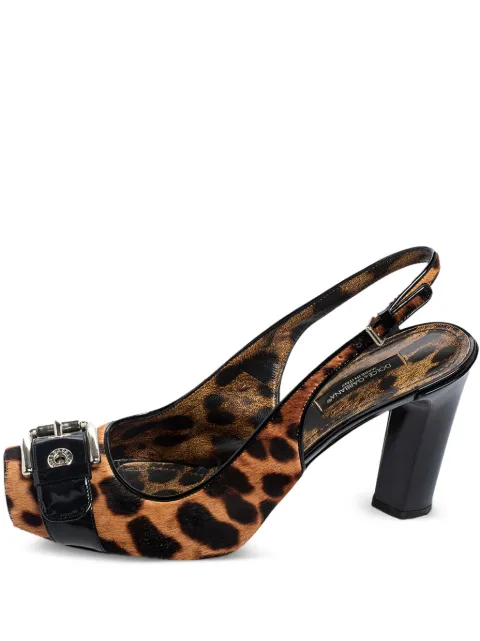 Dolce & Gabbana Pre-Owned zapatillas con estampado de leopardo y tacón de 80mm