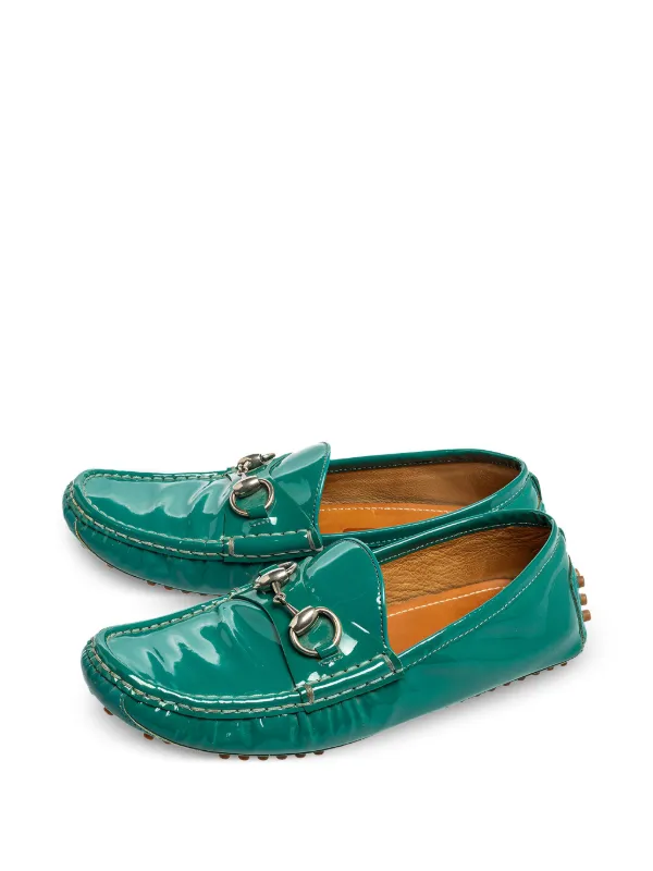 Gucci Pre-Owned ホースビット レザーローファー | グリーン | FARFETCH JP