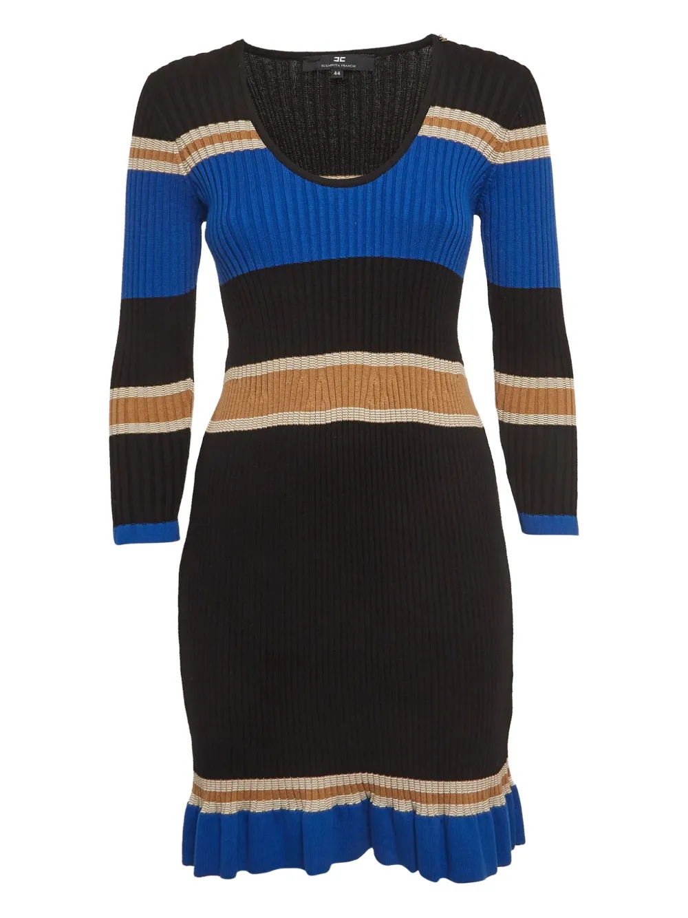 Elisabetta Franchi Pre-owned geripptes Minikleid | Schwarz | Image 1