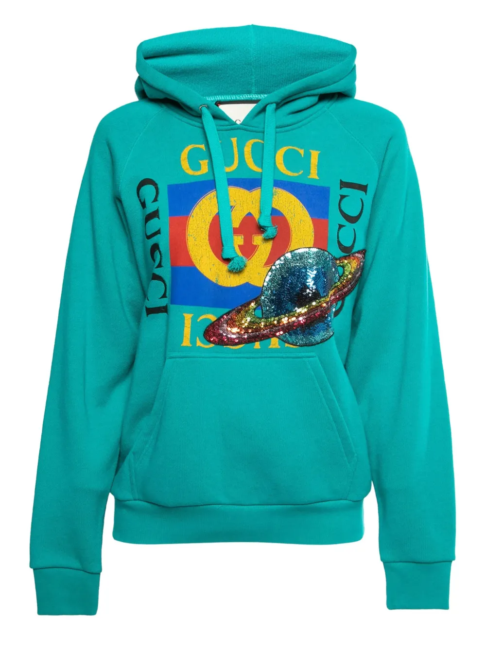 Gucci Pre-Owned sequin-embellished hoodie | Blue | Image 1