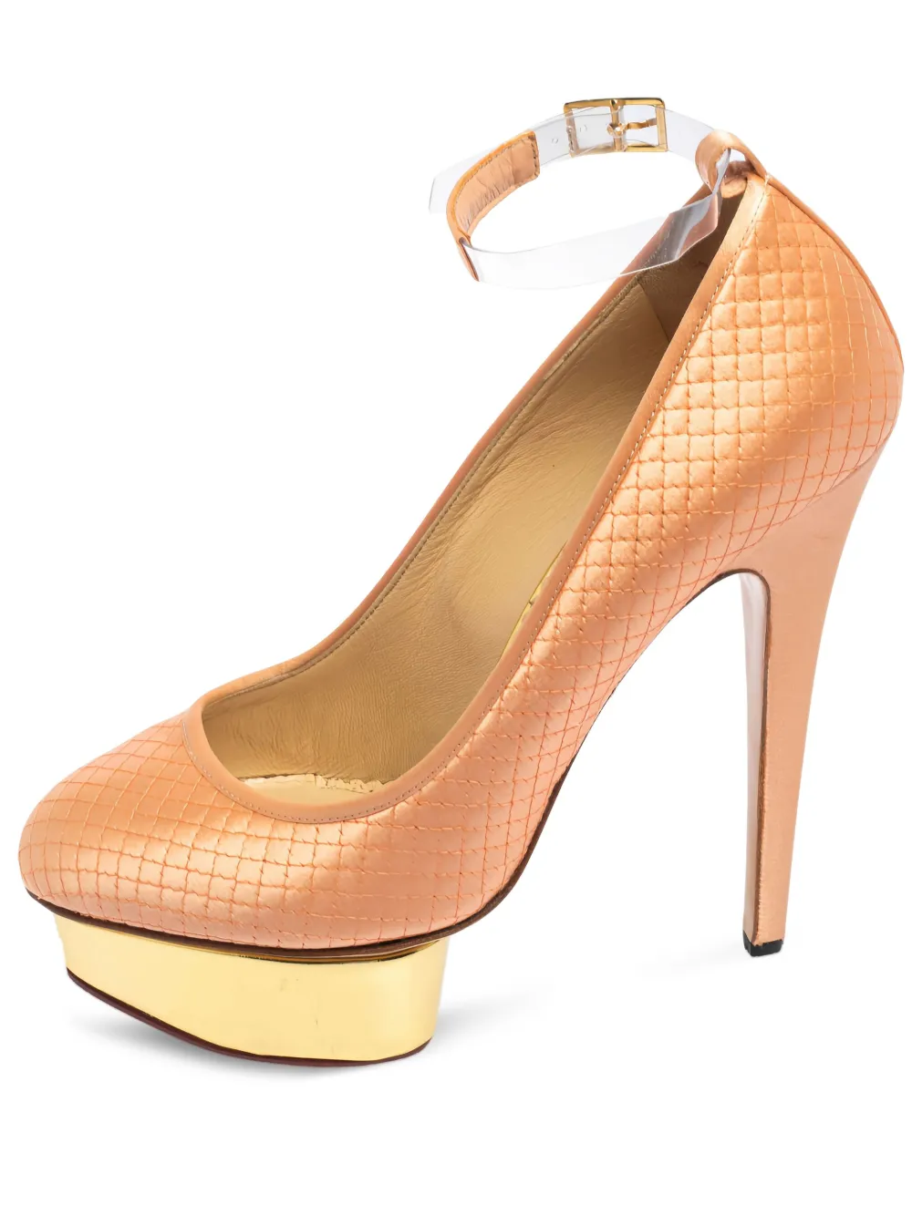 Pre-owned Charlotte Olympia Quilted Platform Ankle-strap Heels