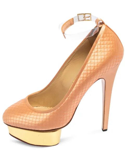 Charlotte Olympia quilted platform ankle-strap heels