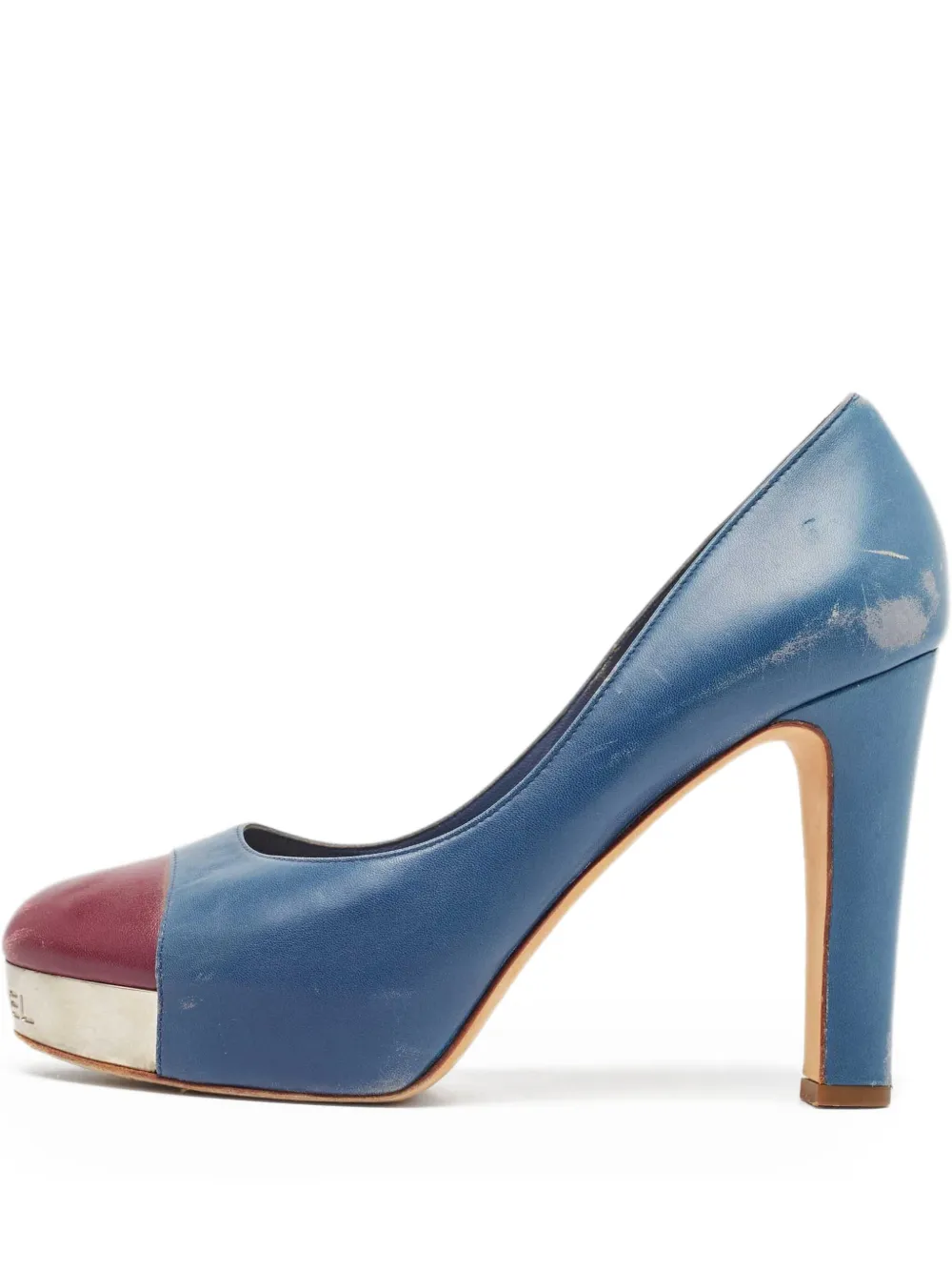 CHANEL Pre-Owned 110mm cap-toe platform pumps | Blue | Image 1
