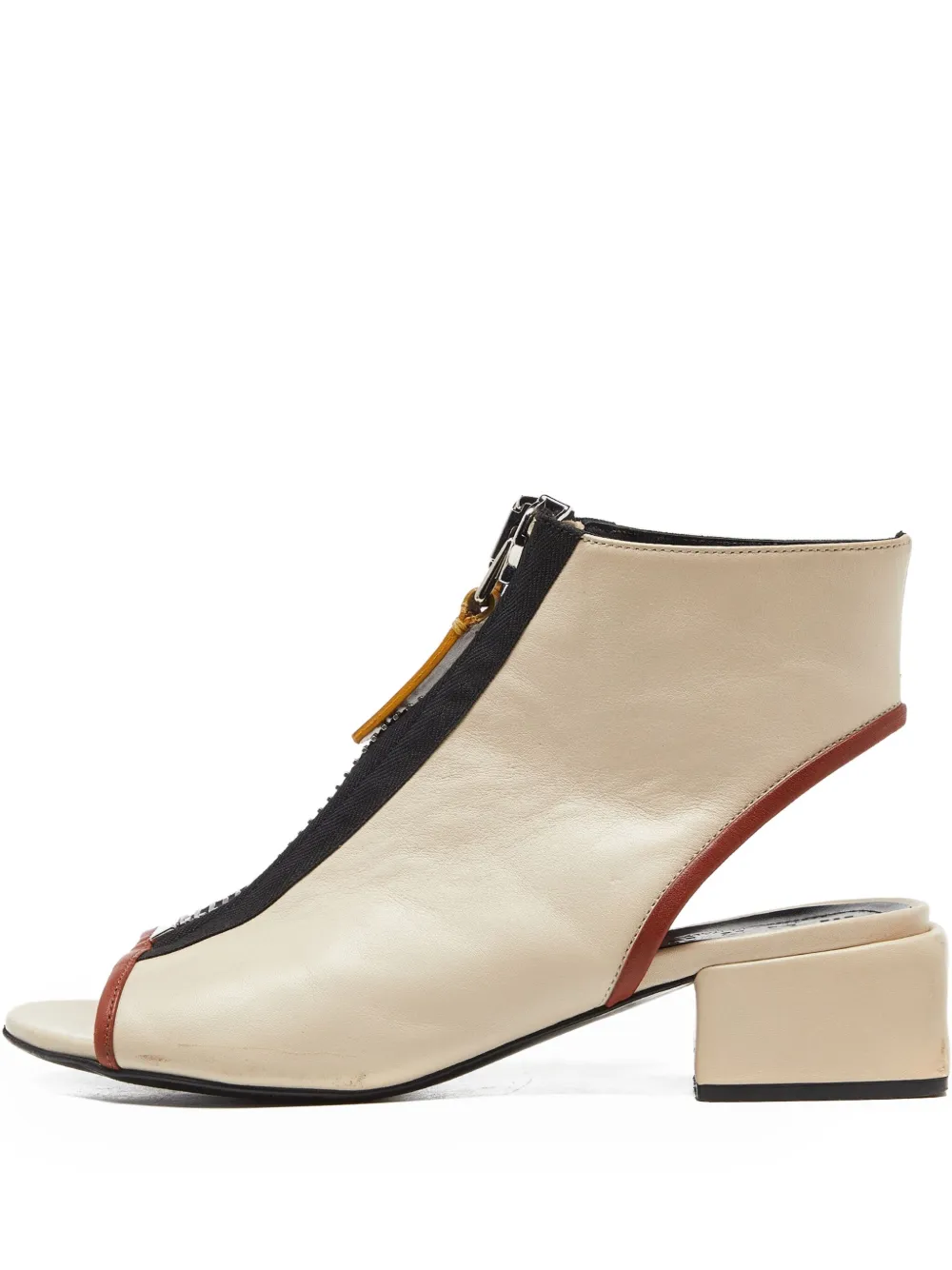 Marni Pre-Owned zippered block-heel ankle boots | Neutrals | Image 1