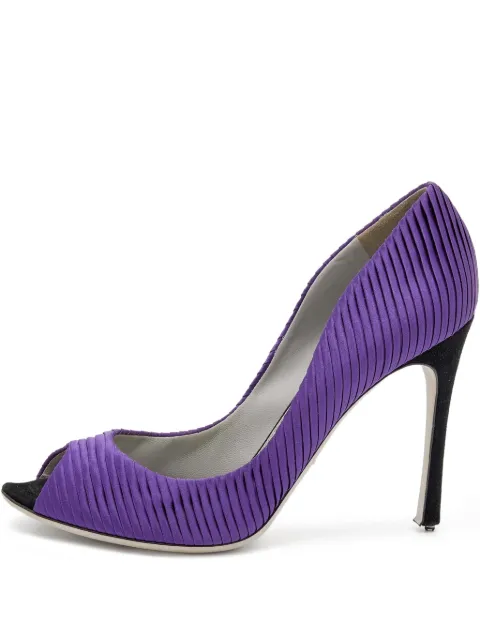 Sergio Rossi Vintage 110mm pleated open-toe pumps