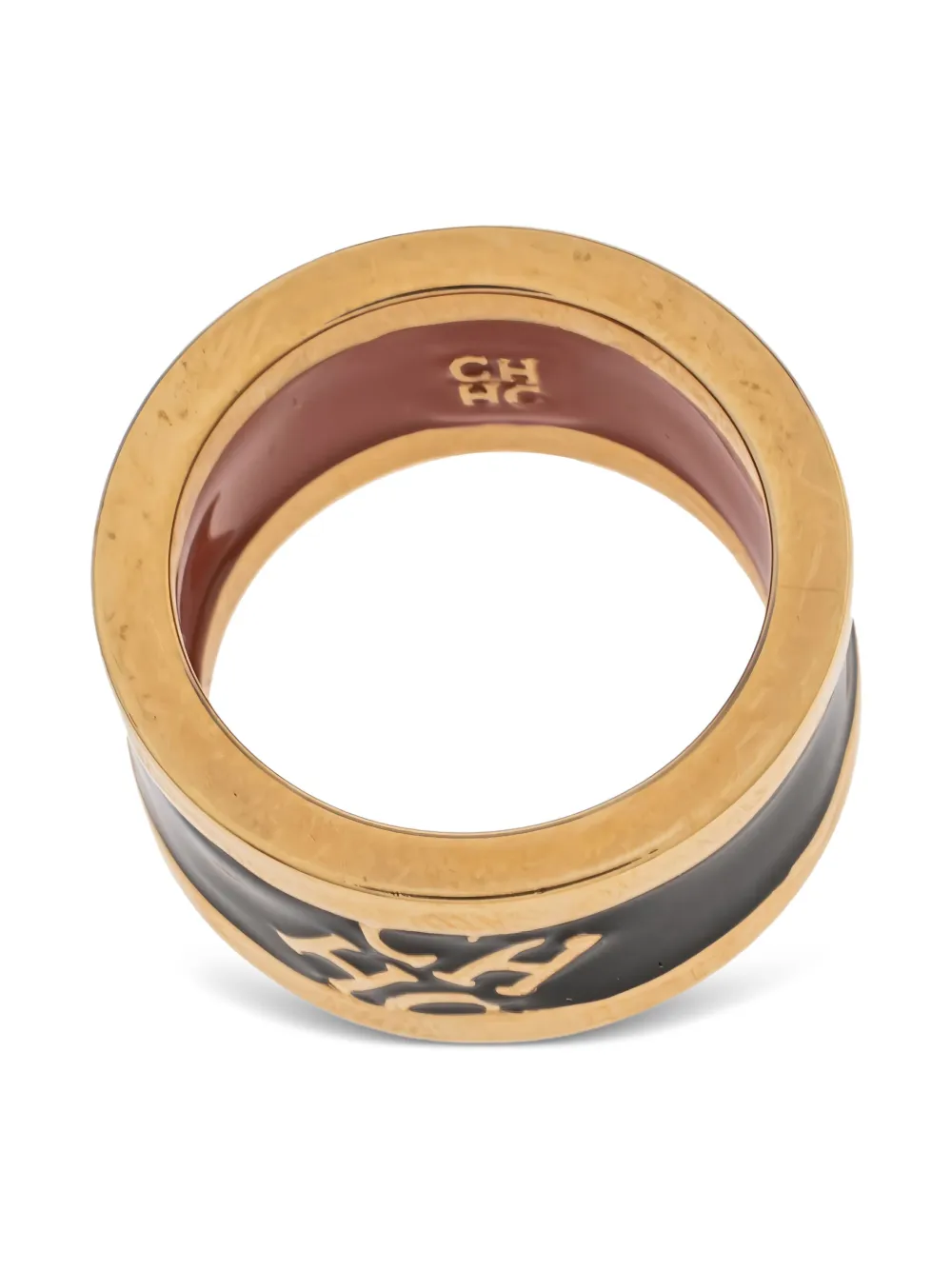 Pre-owned Carolina Herrera Logo-embossed Ring