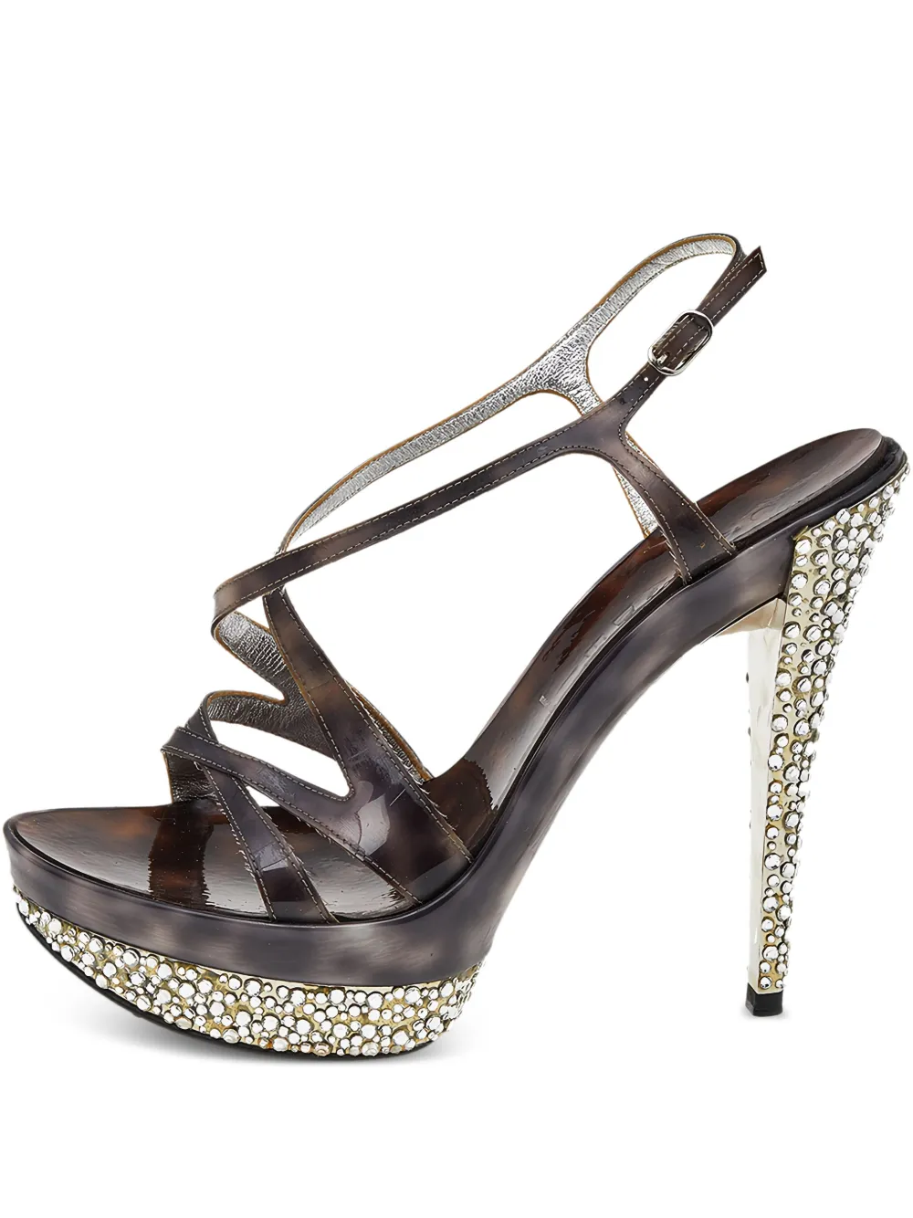 Casadei Vintage pre-owned 130mm embellished sandals | Brown | Image 1