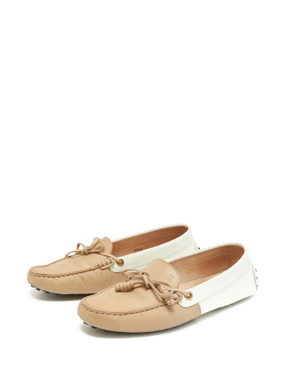 Tod's Vintage Tweekleurige bootschoenen - Beige