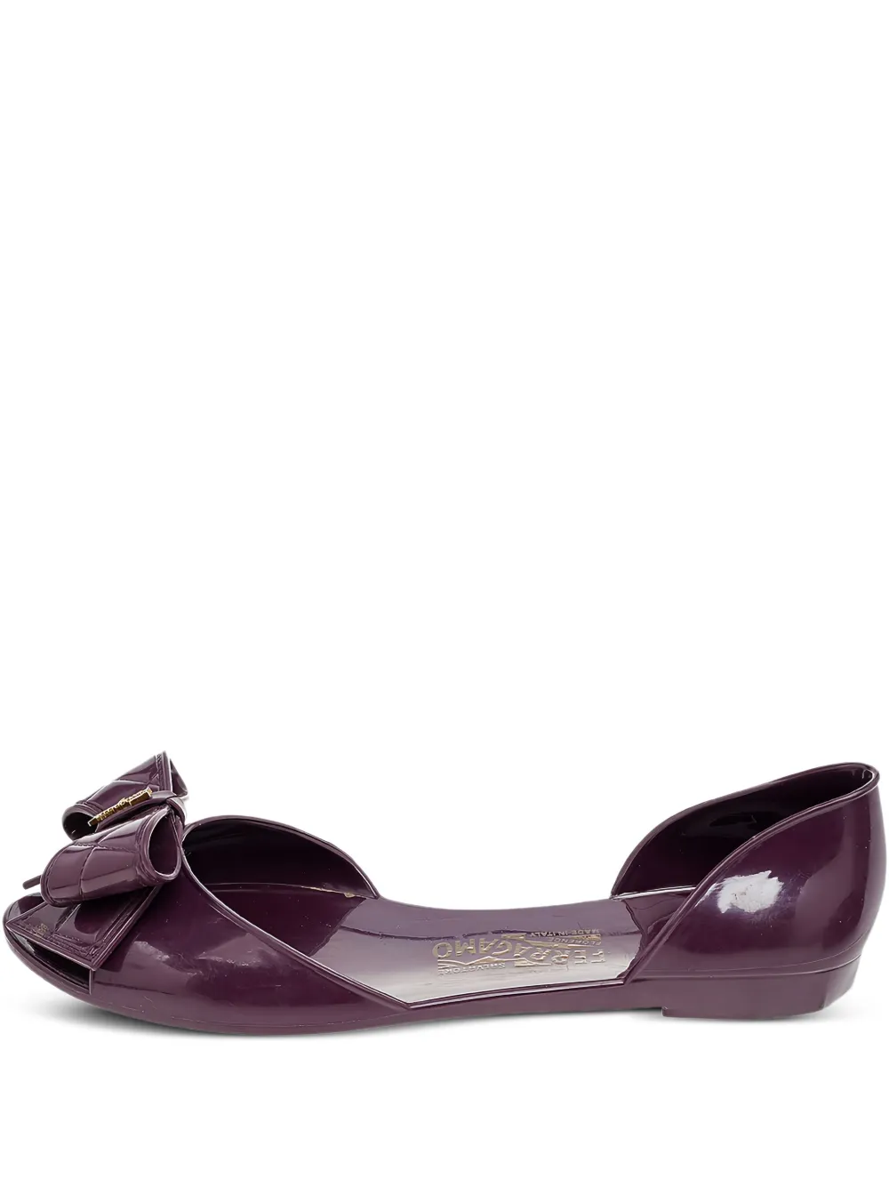 Ferragamo Pre-Owned bow-embellished jelly ballet flats | Purple | Image 1