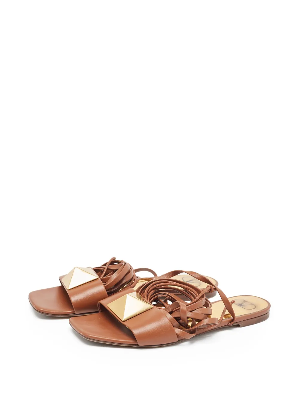 Valentino Garavani Pre-Owned One Stud sandalen - Bruin