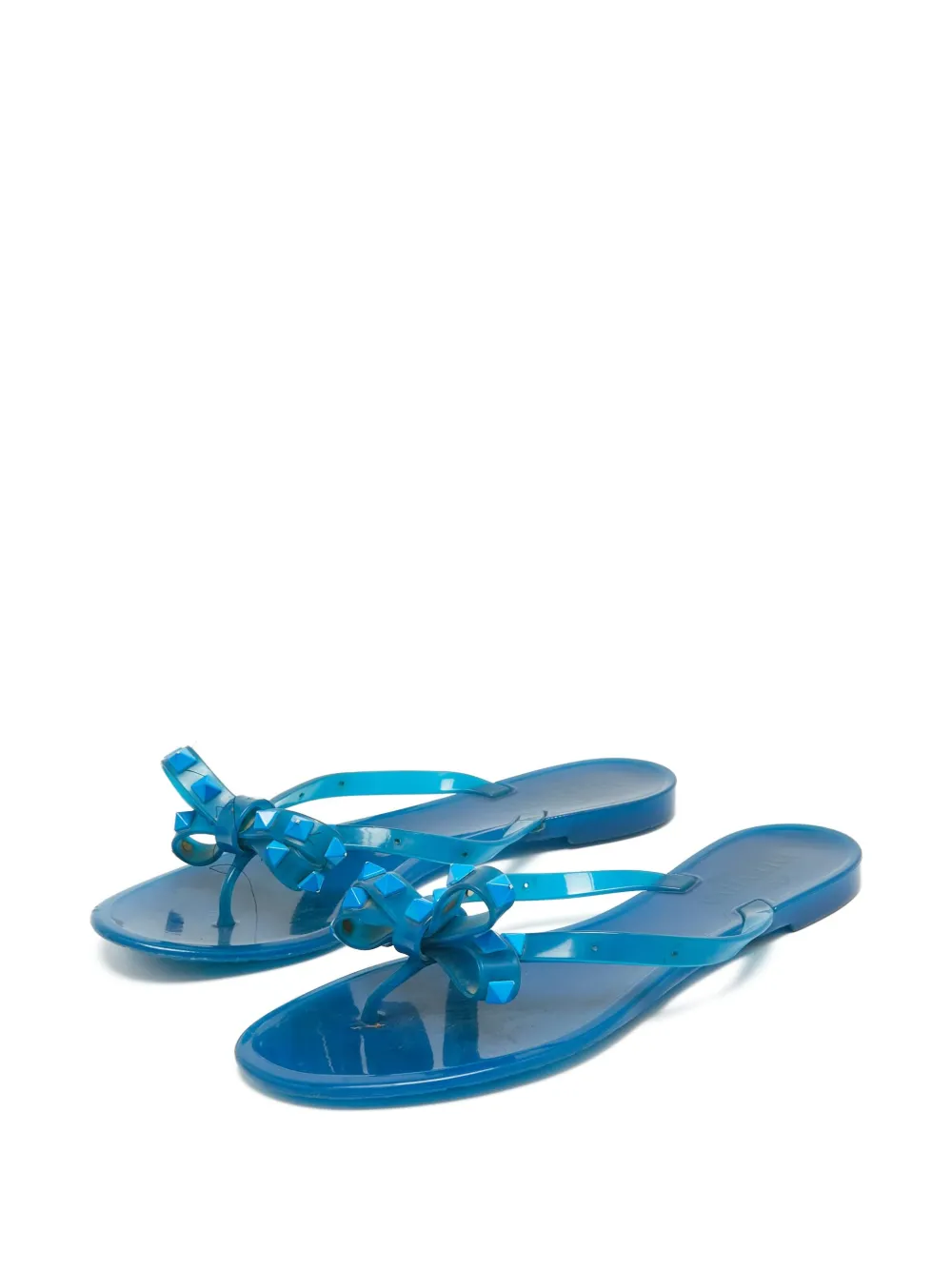 Valentino Garavani Pre-Owned Rockstud slippers - Blauw