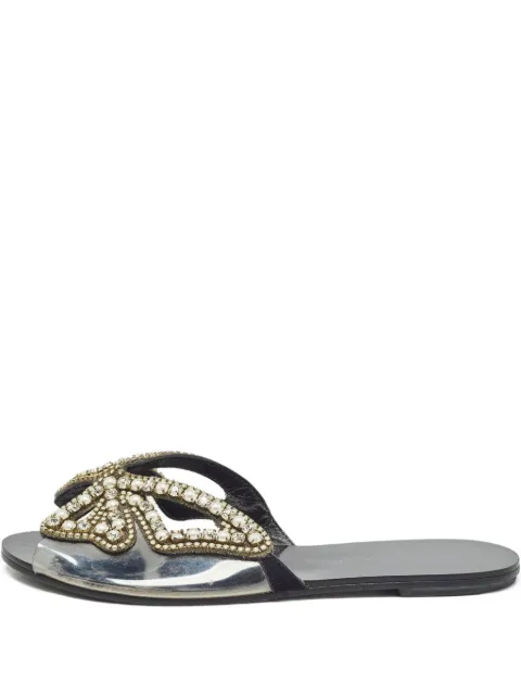Sophia Webster pre-owned Madame Butterfly beaded flat sandals